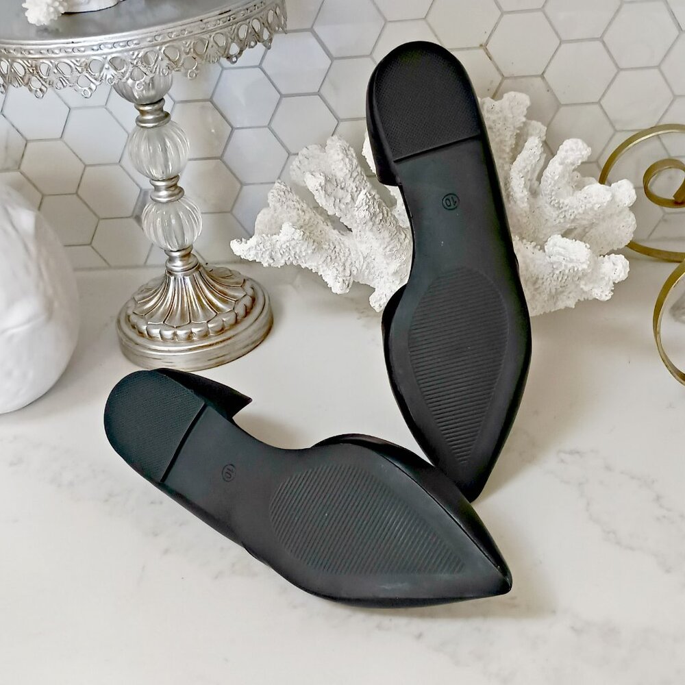 Journee Collection Black Pointed D'Orsay Flats - Picture 3 of 4